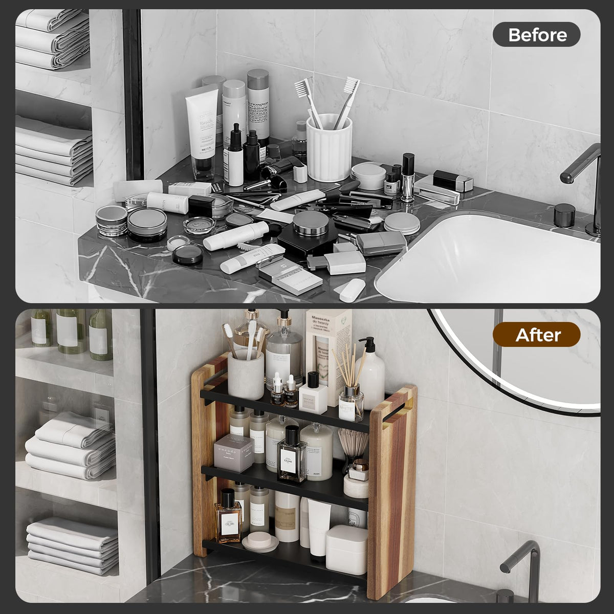 UJQSUN spice cabinet organizer shows jars at a glance for quick cooking