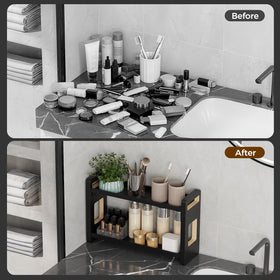 UJQSUN spice rack organizer in cabinet provides easy jar visibility and access