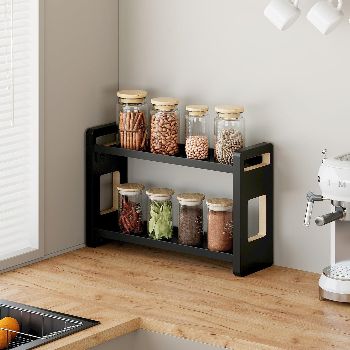 UJQSUN vanity display helps organize toiletries while adding a clean look