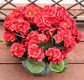 UJROQI artificial geraniums outdoor balcony flowers with vibrant red tones