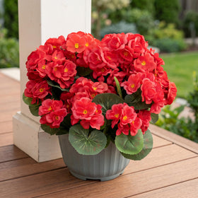 UJROQI artificial geraniums outdoor front door bouquet with year-round color and low maintenance