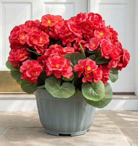 UJROQI artificial geraniums outdoor vibrant red flowers for entryways