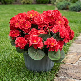 UJROQI artificial geraniums outdoor weatherproof flowers with UV resistance