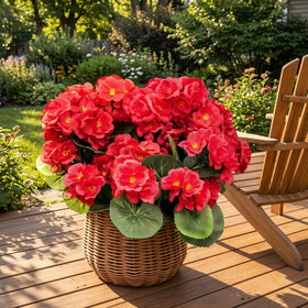 UJROQI artificial geraniums outdoor yard decor, weatherproof and fade-free