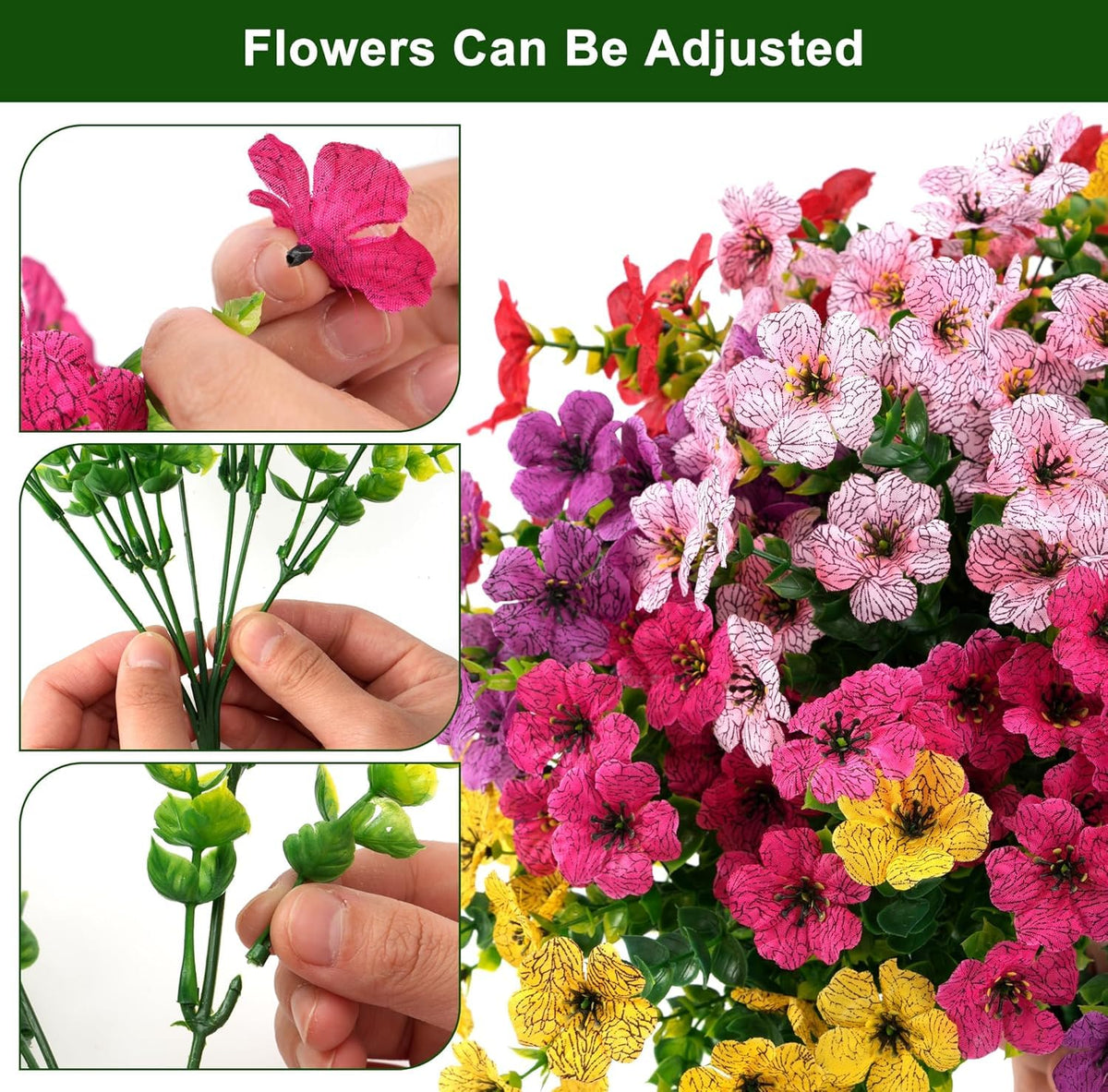 UJROQI realistic violet petals add natural color without watering.