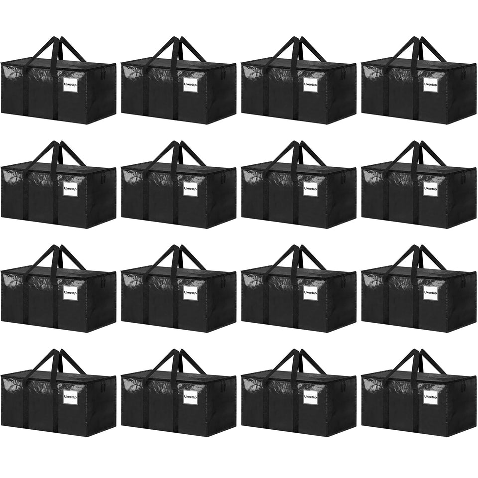 Ukeetap 16-pack extra-large moving bags with black lids for secure transport