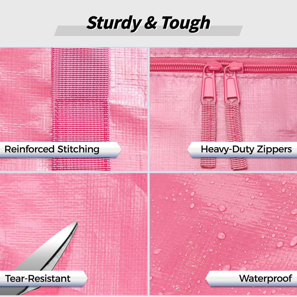 Heavy-duty zipper closure on Ukeetap bag for secure sealing.