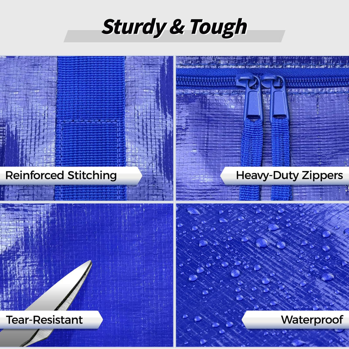Heavy-duty zippers keep belongings sealed during transport