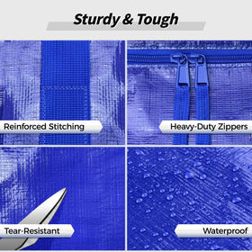 Heavy-duty zippers keep belongings sealed during transport
