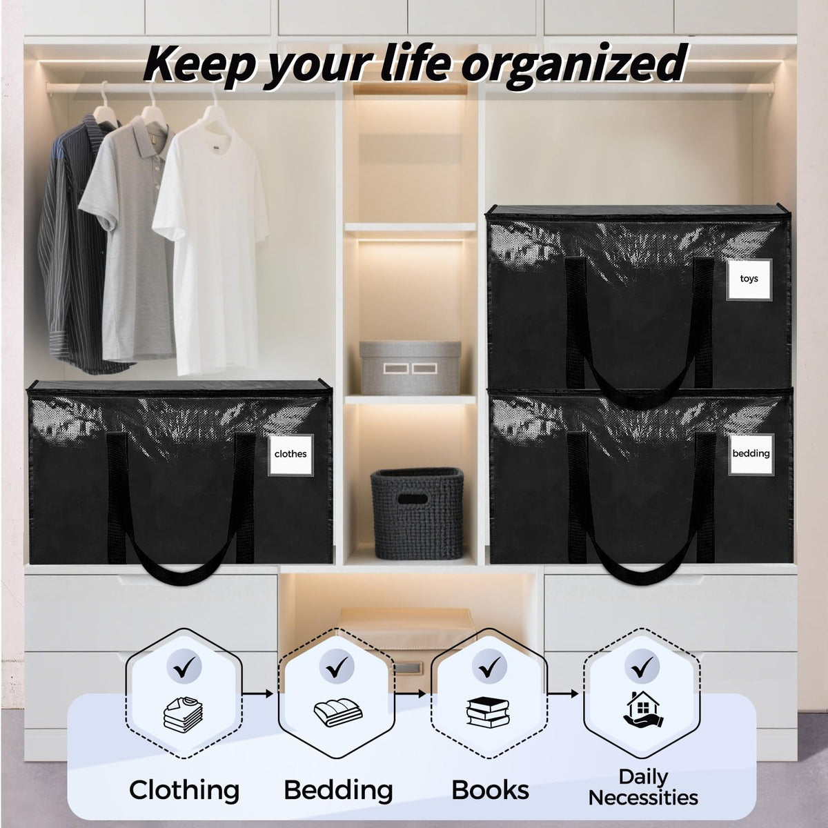 Ukeetap dorm-ready bags ideal for dorm rooms and apartments.