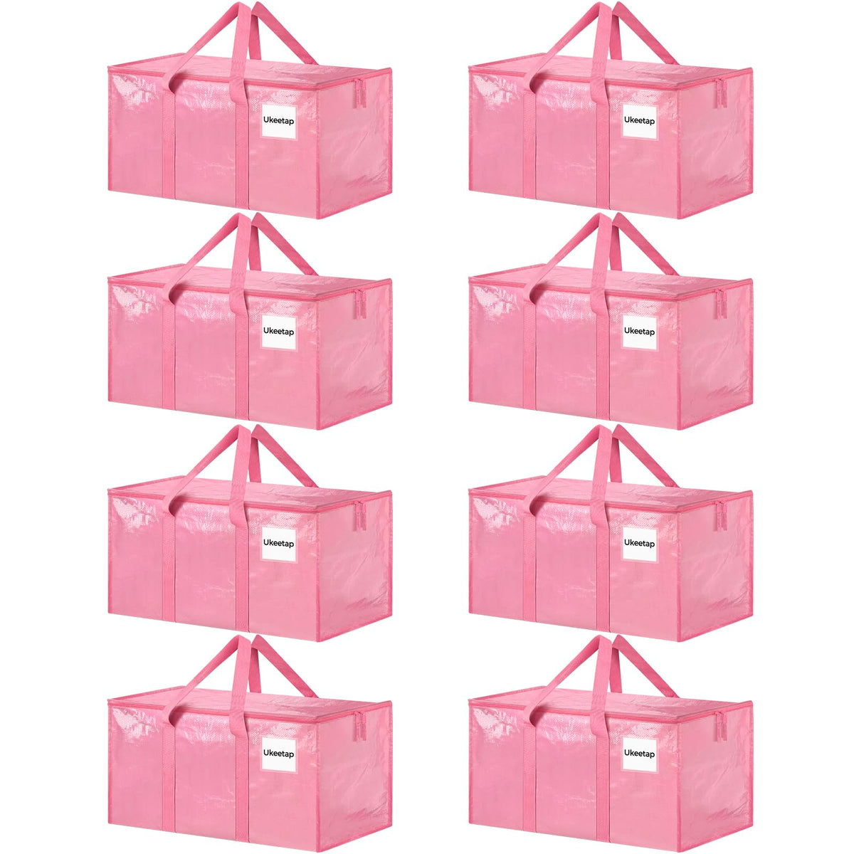 Ukeetap pink moving bag with wide top opening for quick packing and loading.