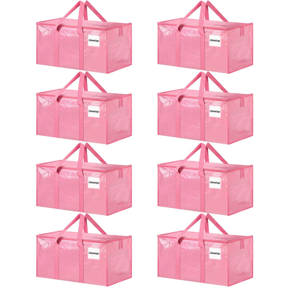 Ukeetap pink moving bag with wide top opening for quick packing and loading.