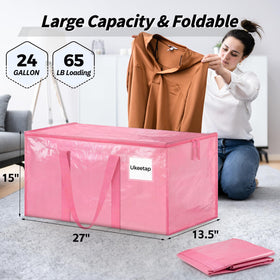 Reinforced handles on the pink Ukeetap bag for sturdy lifting.