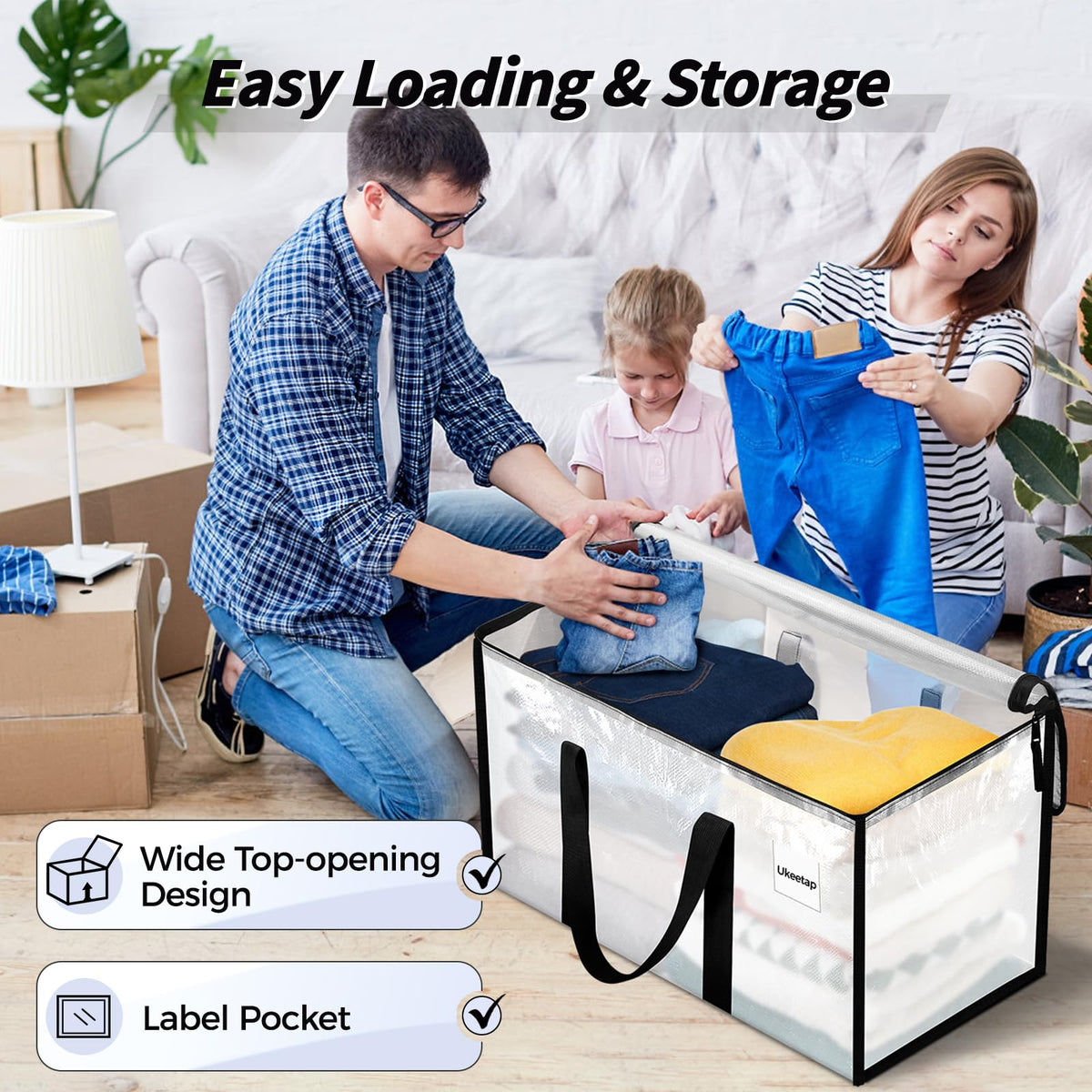 Ukeetap tear-resistant and waterproof fabric protects items from moisture.