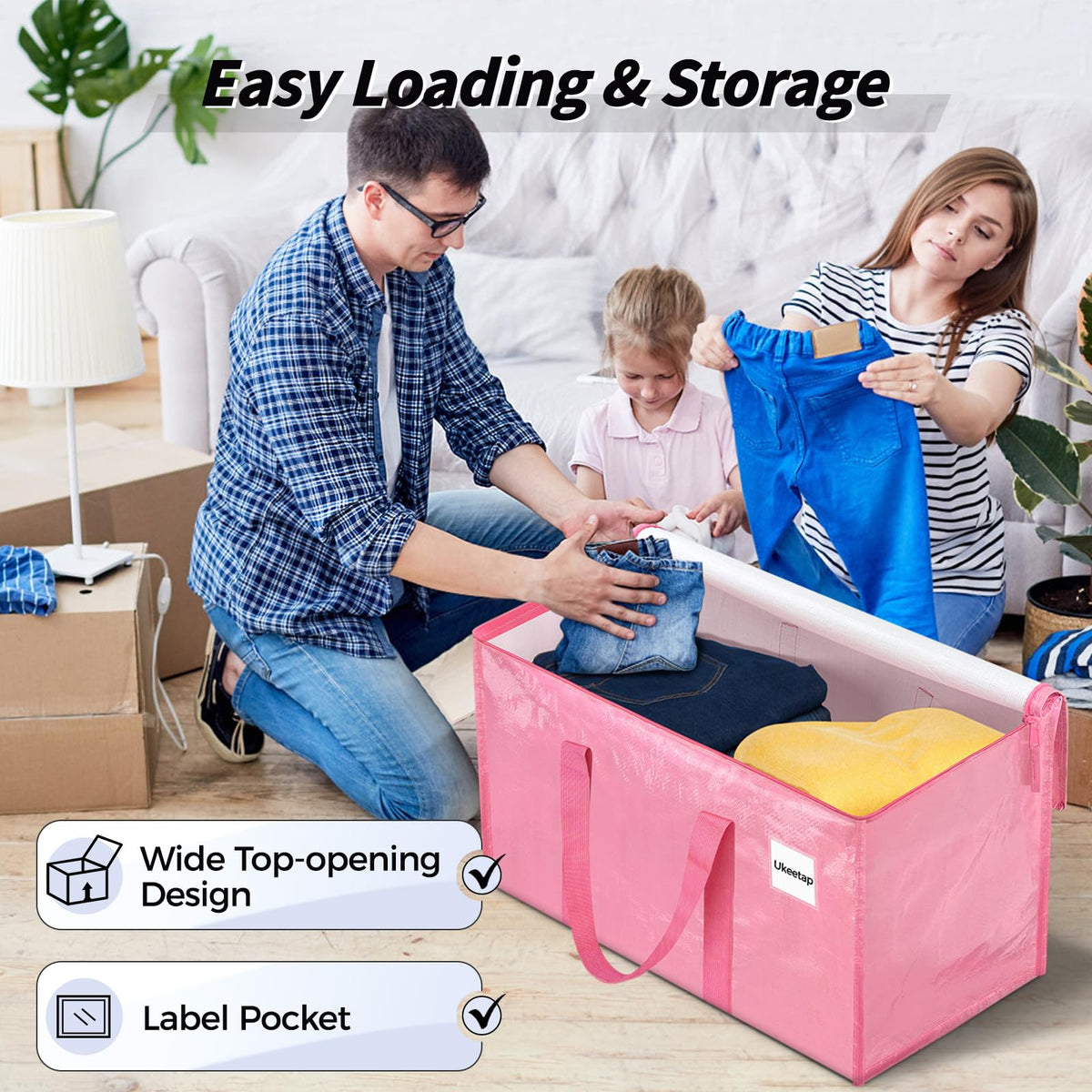 Ukeetap tear-resistant and waterproof fabric protects clothes from moisture.