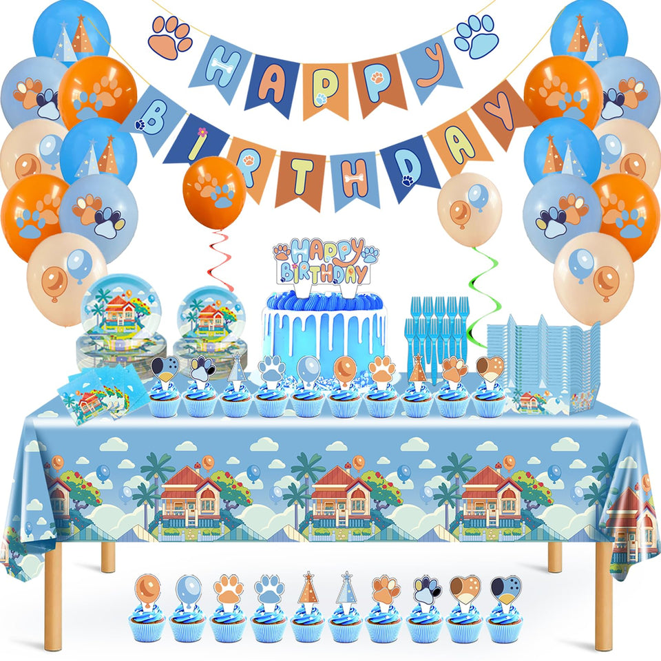 UKKJOM blue banner image shows ready-to-hang decor for quick birthday setup