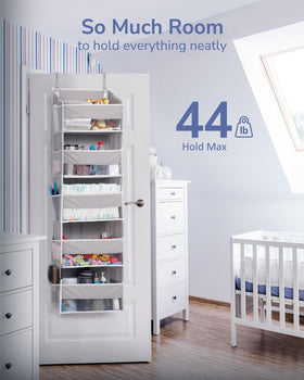 ULG 2-pack 5-tier over-the-door organizer in a dorm room setup