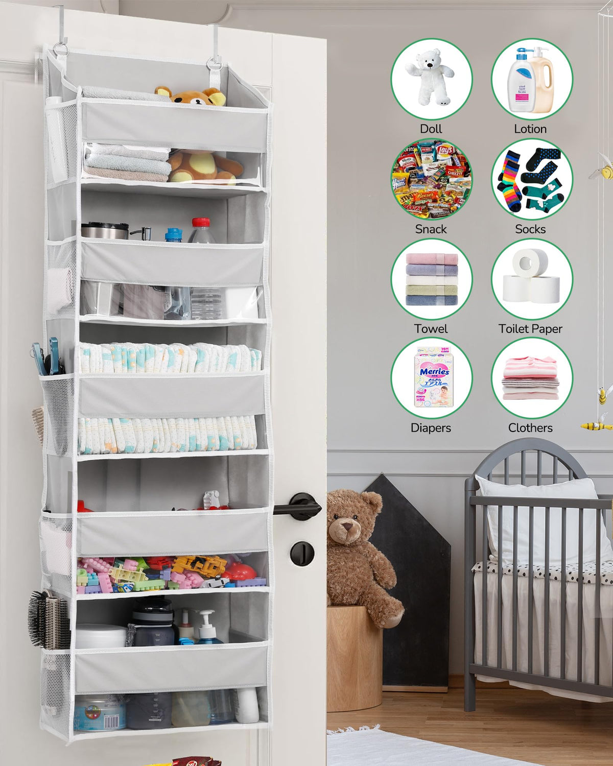 ULG 2-pack 5-tier over-the-door organizer pvc window view for quick visibility