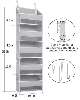 ULG 2-pack 5-tier over-the-door organizer side pocket detail showing small item storage