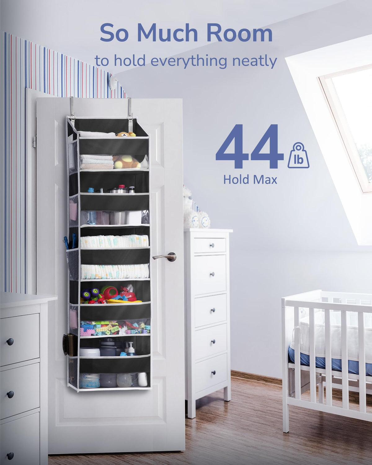 ULG storage behind the door suitable for bedroom, nursery, and pantry spaces