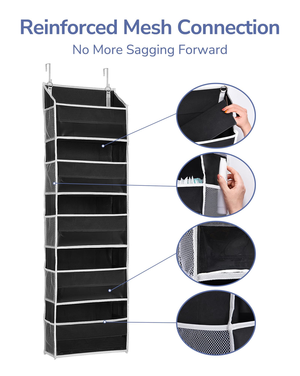 ULG behind-the-door storage fits behind most doors, maximizing space