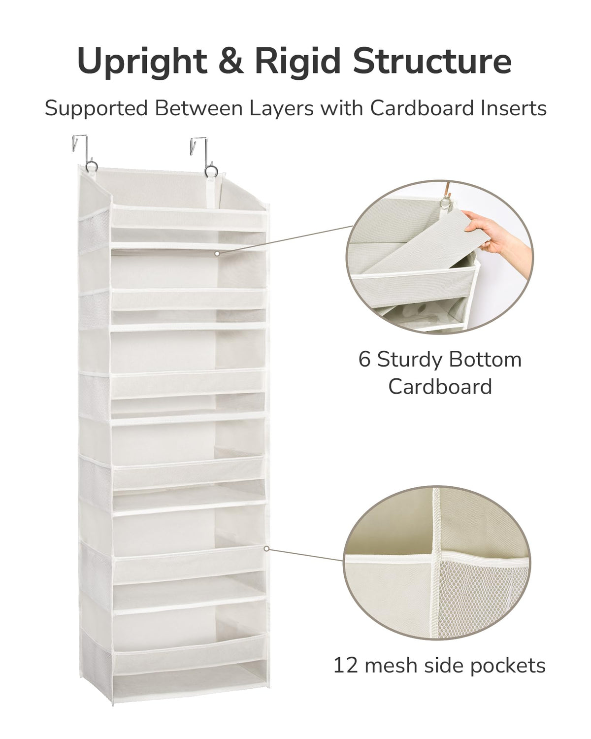 ULG beige door organizer blends with bedroom or nursery decor.