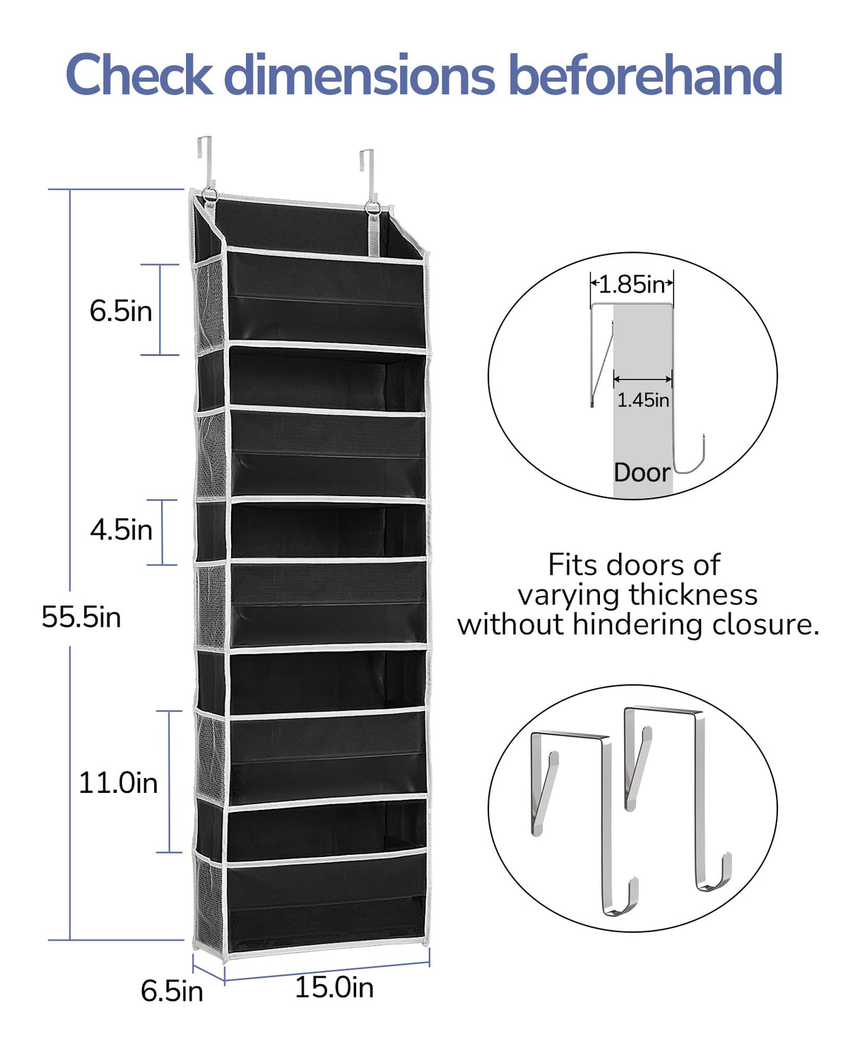 ULG organizer shows clear PVC windows so contents are easy to spot