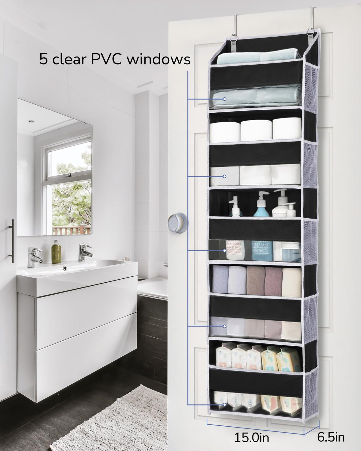 ULG door organizer with ten side pockets for small items and quick access