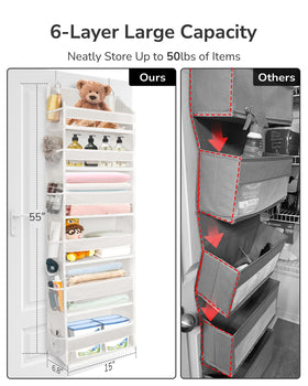 ULG door organizer showing six large pockets for easy storage