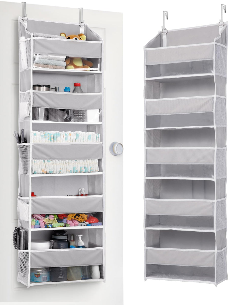 ULG over door organizer with 5 large pockets for toys, shoes, and more.