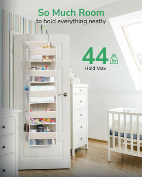 ULG over-door organizer beige hanging hooks for effortless over-door mounting