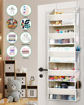 ULG over-door organizer beige for bedroom, bathroom, kitchen, and RV