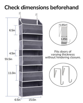 ULG over-the-door organizer side pockets detail highlights mesh pockets for small items.