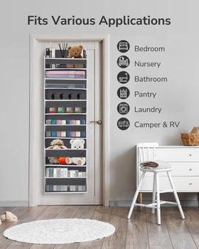ULG Over The Door Organizer breathable non-woven fabric reduces clutter while staying accessible