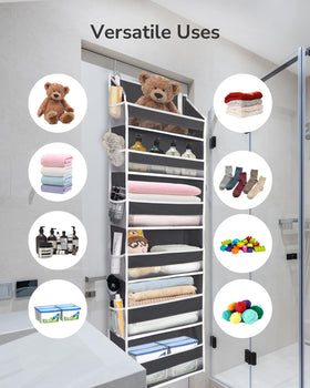 ULG Over The Door Organizer dark gray finish blends with any room
