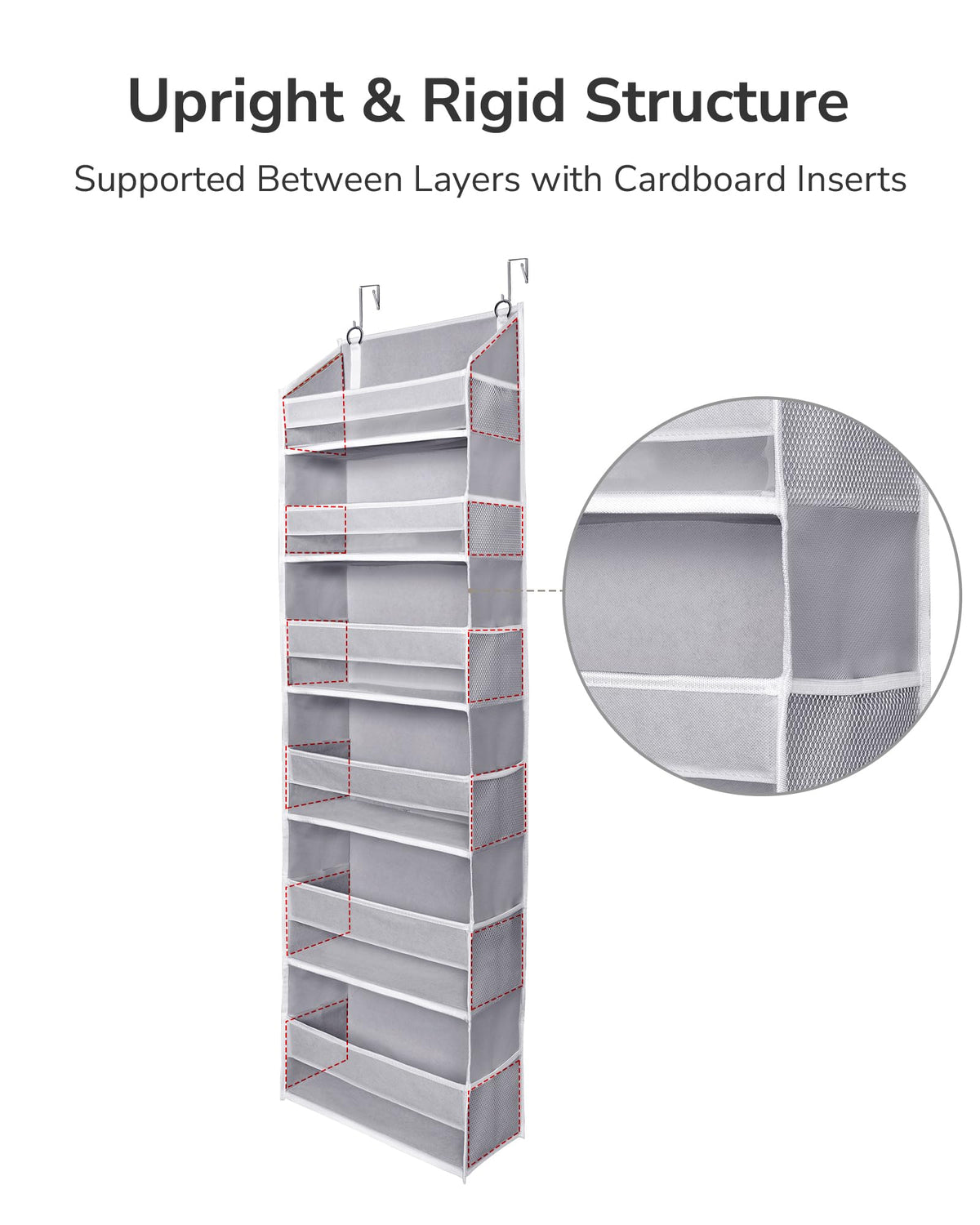 ULG includes metal door hooks for secure over-the-door installation