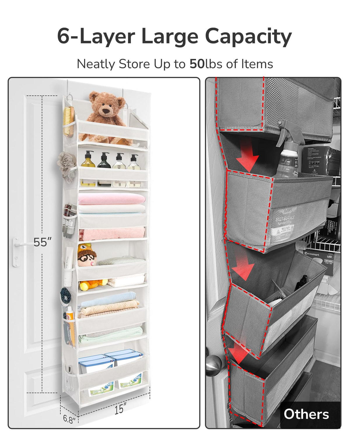 ULG organizer with twelve mesh pockets keeps small items organized.