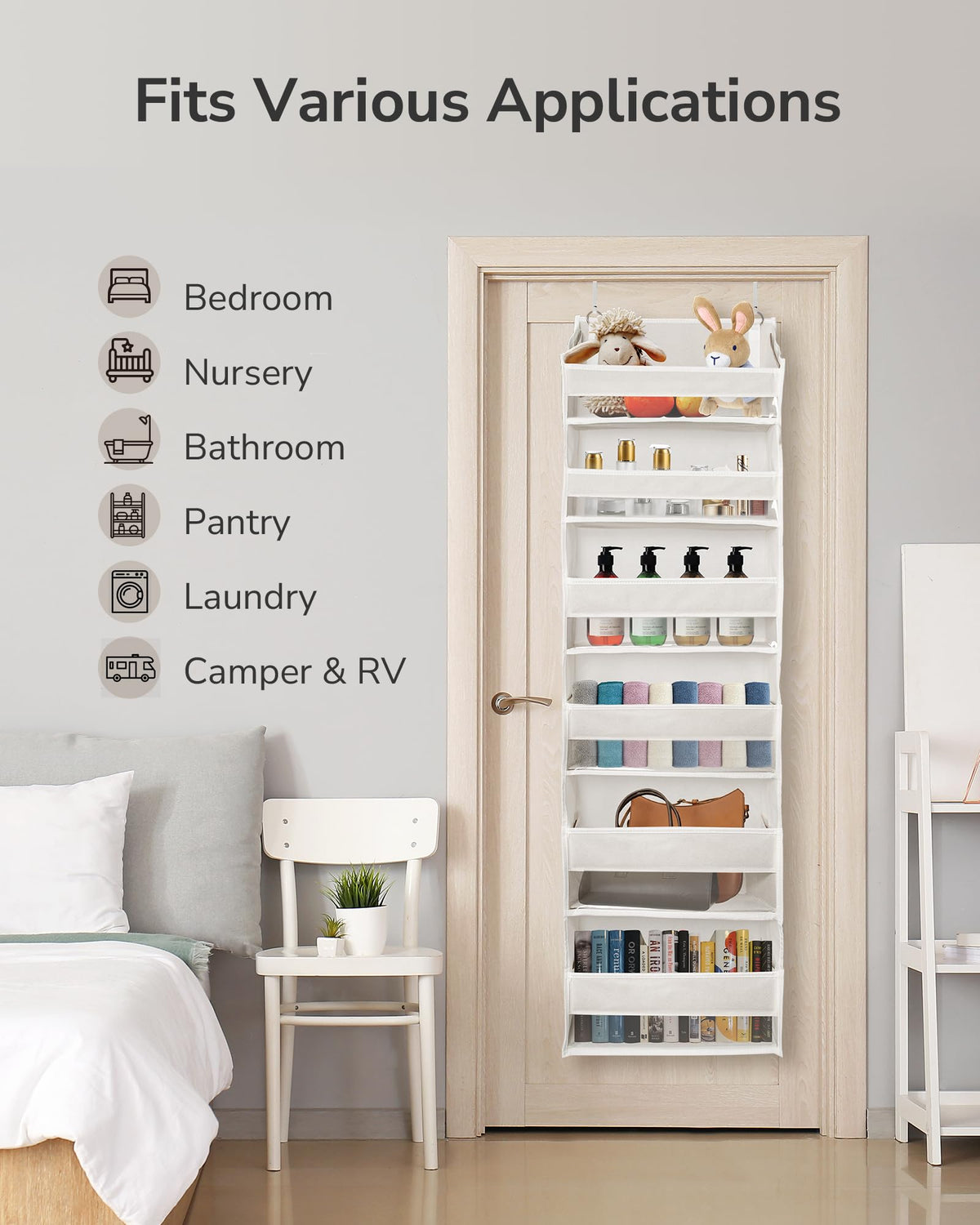 ULG door organizer with PVC window to view contents at a glance.