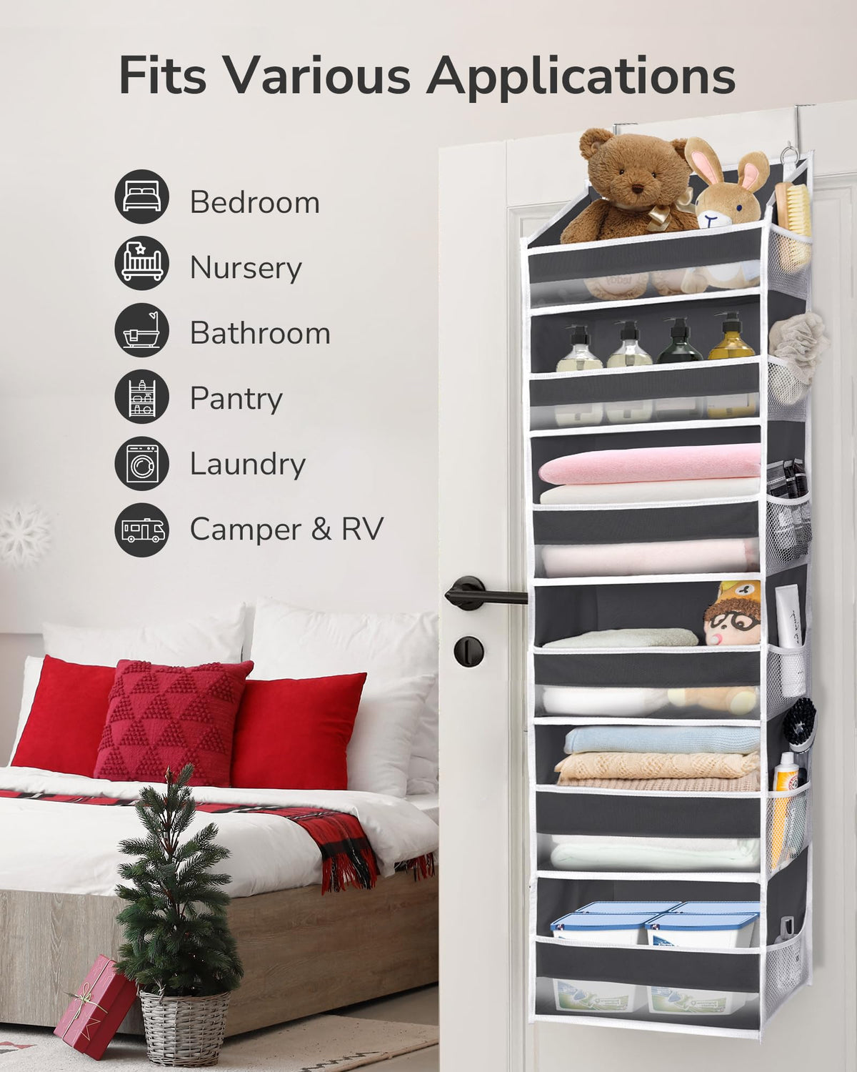 ULG Over The Door Organizer PVC window view helps locate contents quickly