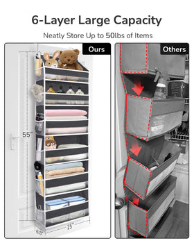 ULG Over The Door Organizer interior layout with twelve side pockets for small items
