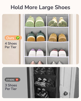 ULG Over The Door Shoe Organizer wall-mount-ready option adds stability.