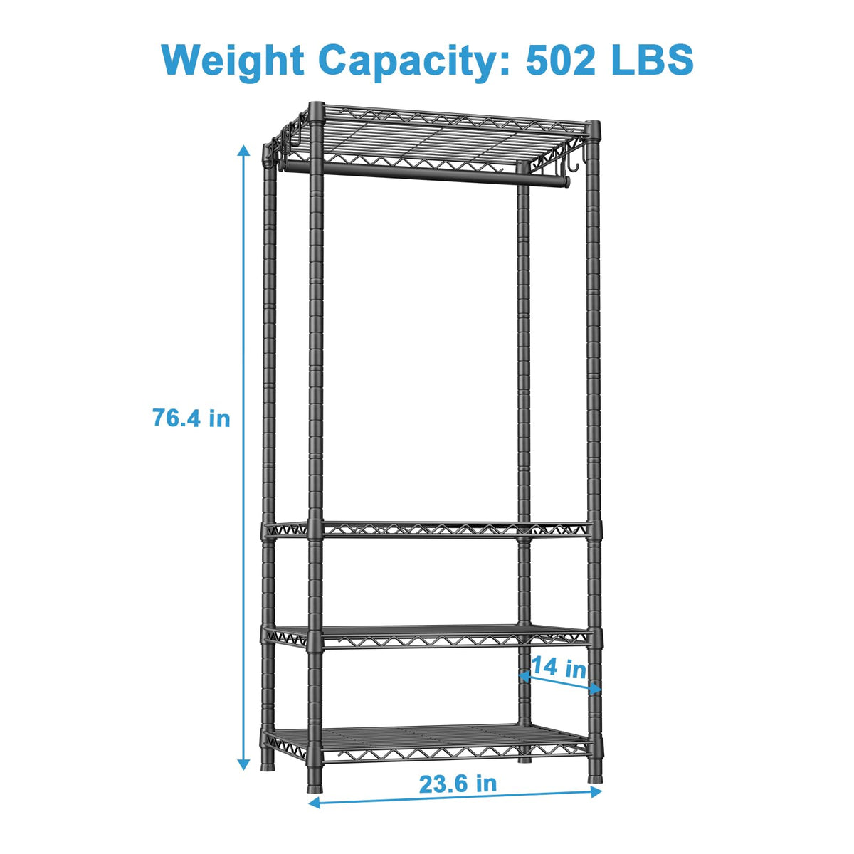 Ulif H4 mini closet with adjustable shelves for flexible storage
