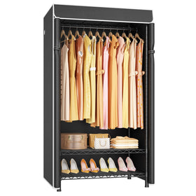 ULIFHOME H5C clothes rack front view shows spacious hanging space.