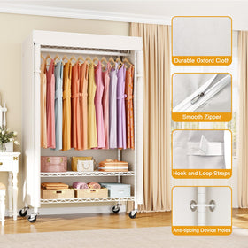 ULIFHOME P6C rack adjustable shelves accommodate shoes and folded items.