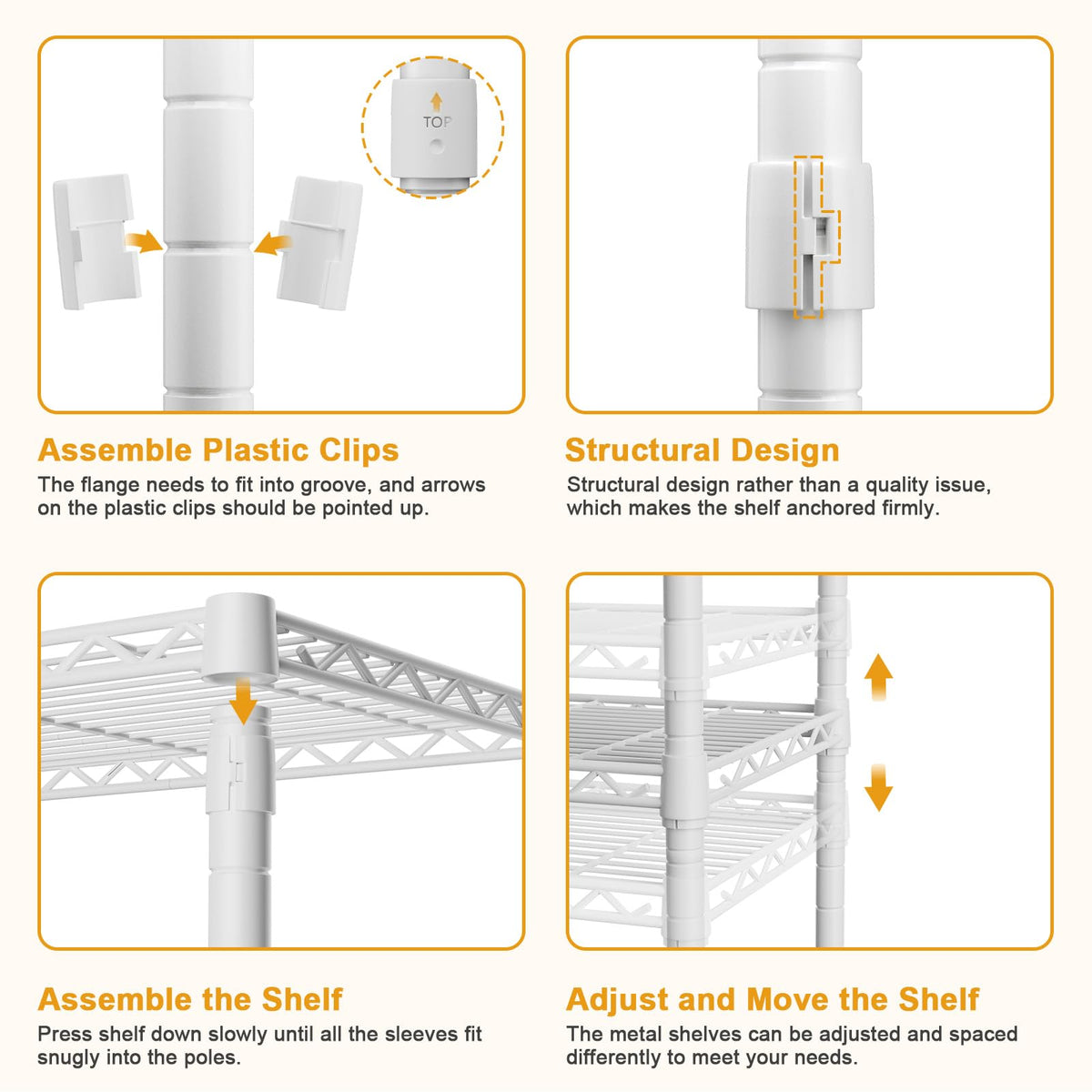 ULIFHOME P6C rack assembly guide for tool-free setup.