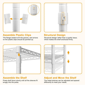 ULIFHOME P6C rack assembly guide for tool-free setup.