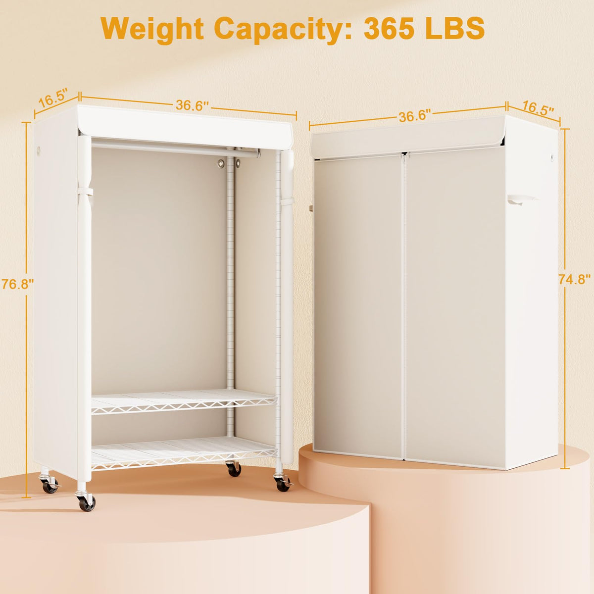 ULIFHOME P6C rack dustproof cover detail guards wardrobe from dust.