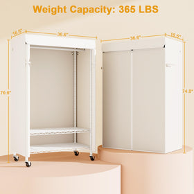 ULIFHOME P6C rack dustproof cover detail guards wardrobe from dust.