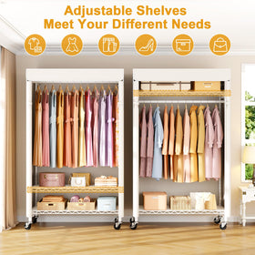 ULIFHOME P6C rack with cover closed protecting clothes from dust.