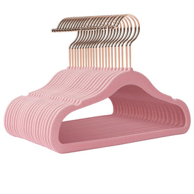 Ulimart velvet pink 11.4in baby hangers keep tiny clothes neatly and non-slip
